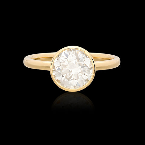 Exceptional 2.04ct Old European Cut Yellow Gold Diamond Ring