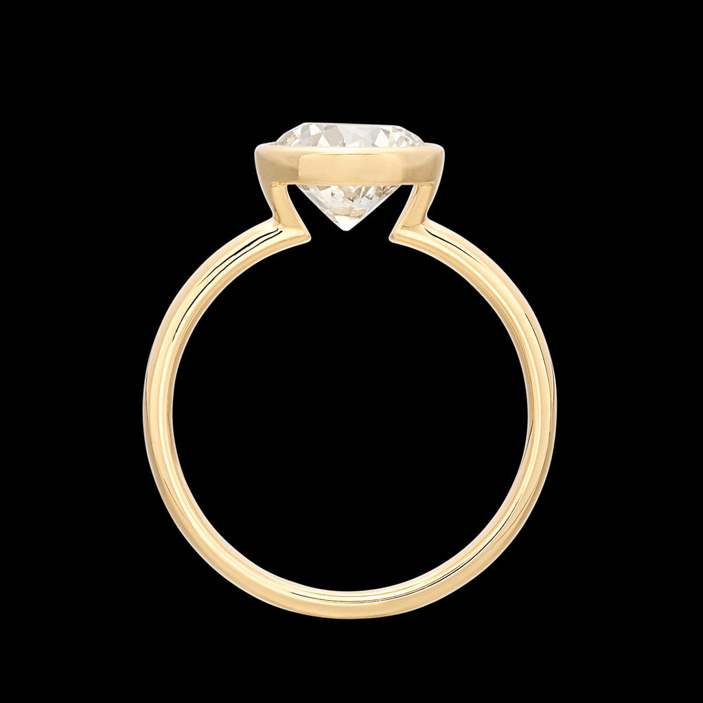 Exceptional 2.04ct Old European Cut Yellow Gold Diamond Ring