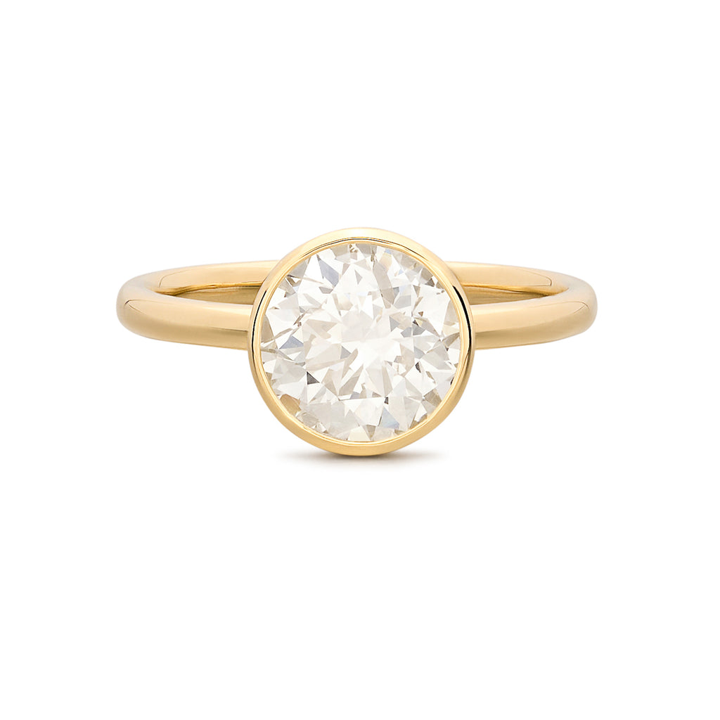 Exceptional 2.04ct Old European Cut Yellow Gold Diamond Ring
