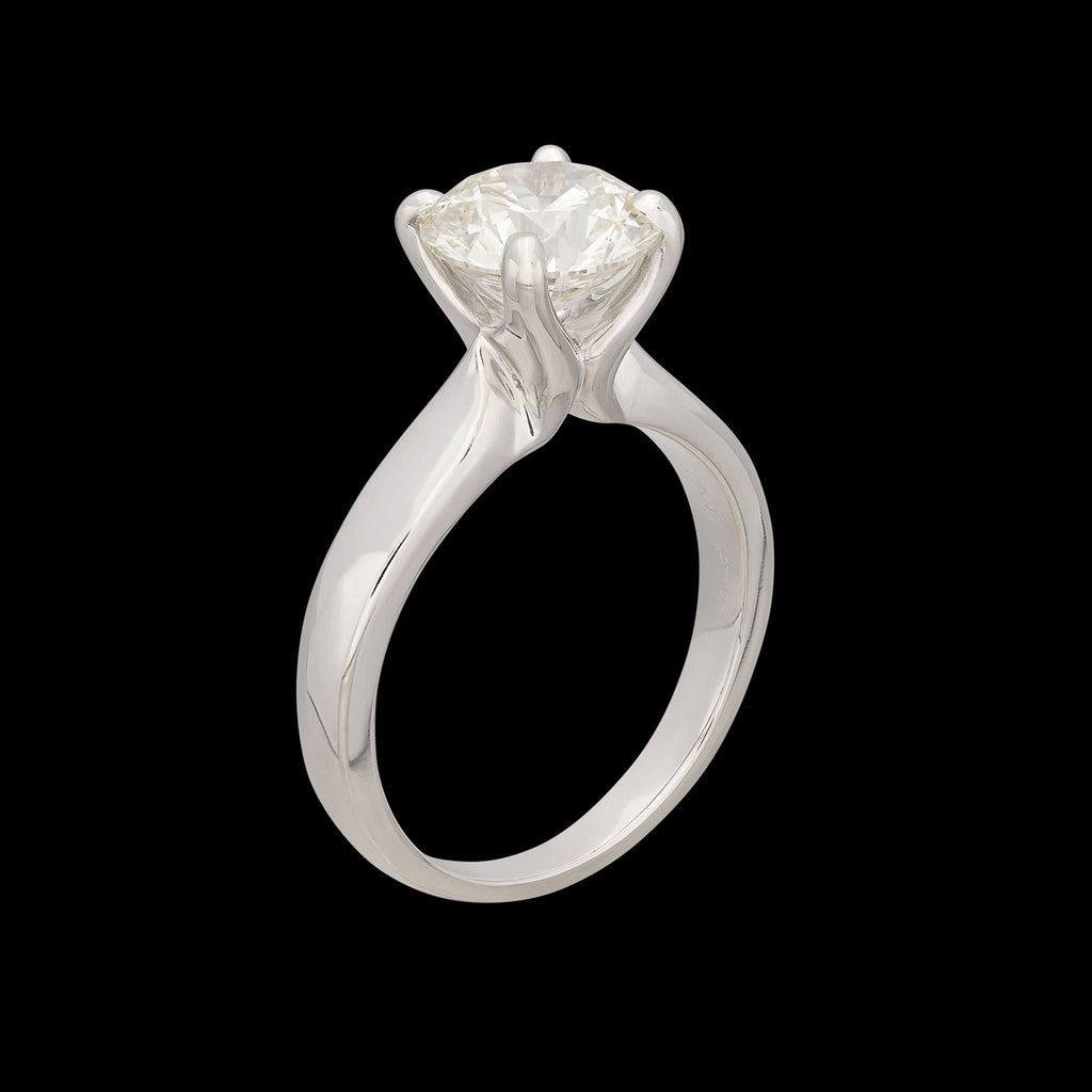 AGS 3.10ct Platinum Diamond Solitaire Engagement Ring