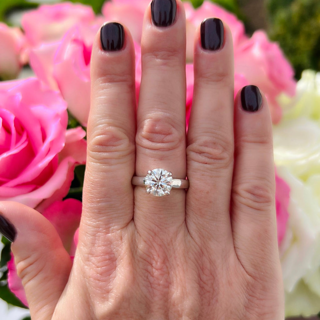 AGS 3.10ct Platinum Diamond Solitaire Engagement Ring