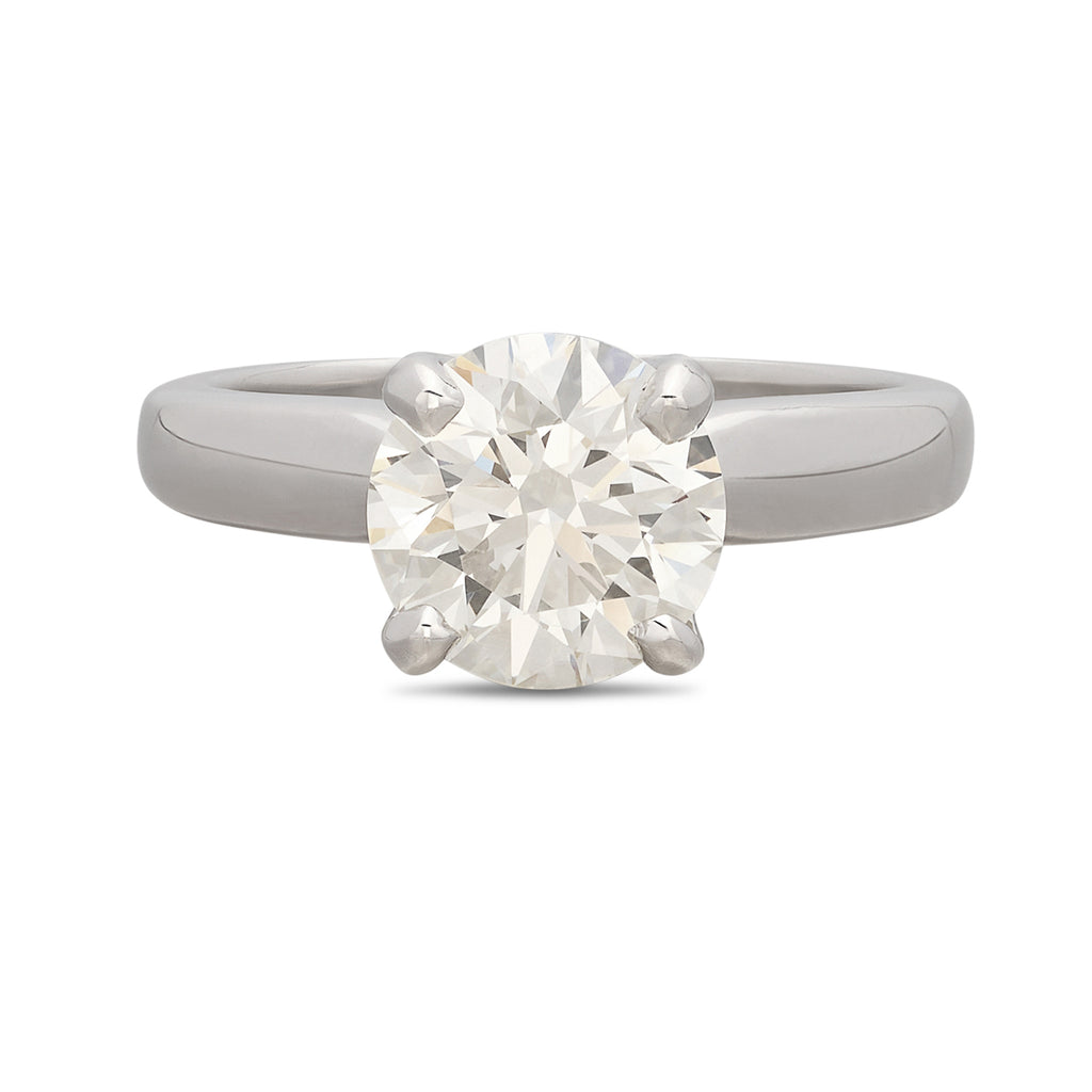 AGS 3.10ct Platinum Diamond Solitaire Engagement Ring
