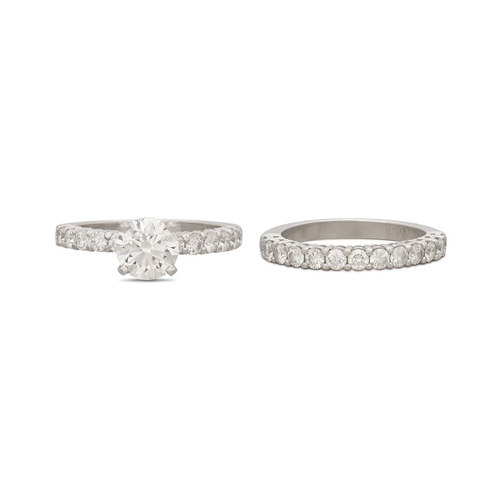 Platinum Diamond Wedding Set