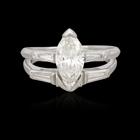 White Gold Marquise Diamond Wedding Set