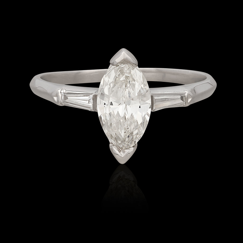 White Gold Marquise Diamond Wedding Set