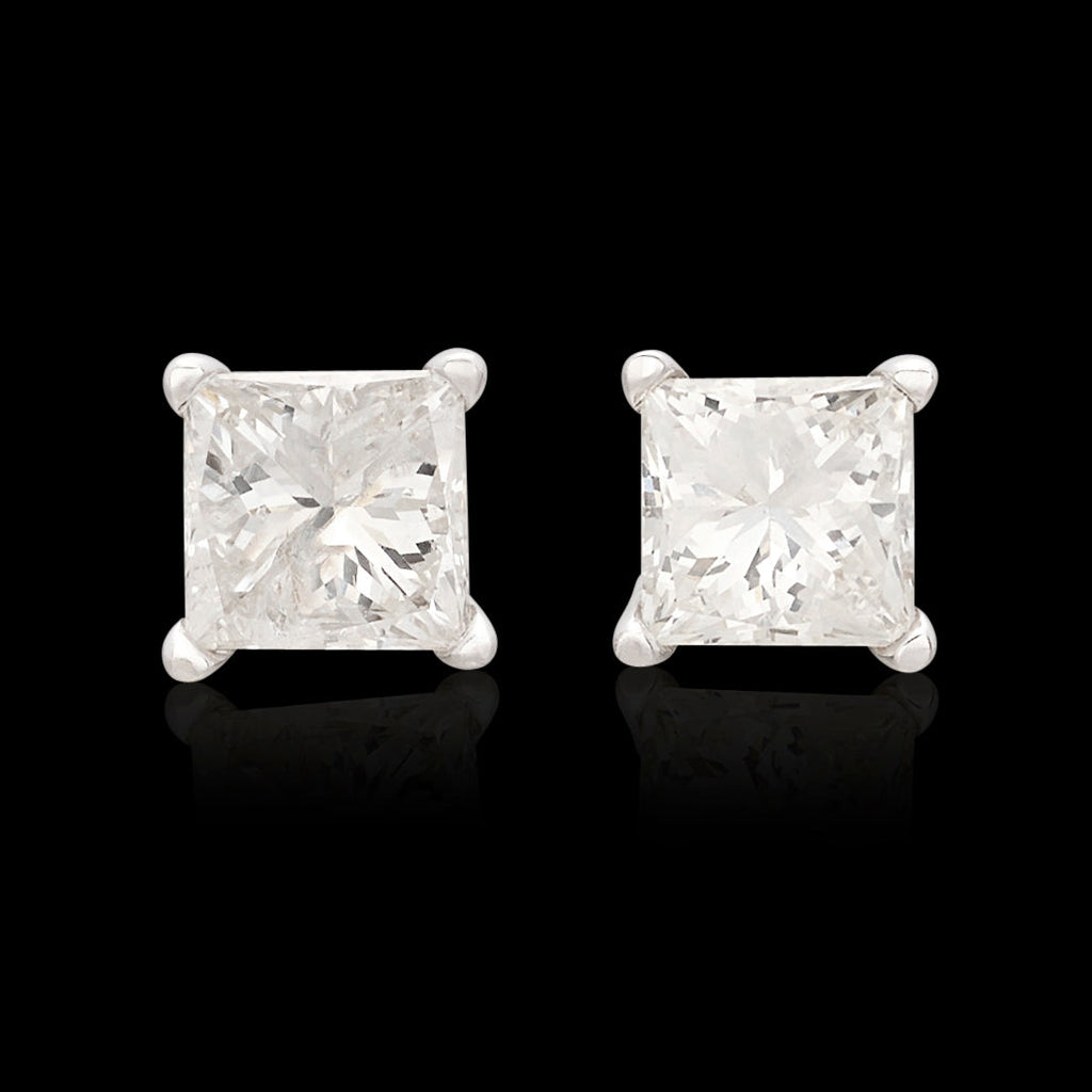 Copy of 1.00 carat Princess Cut Diamond Earrings