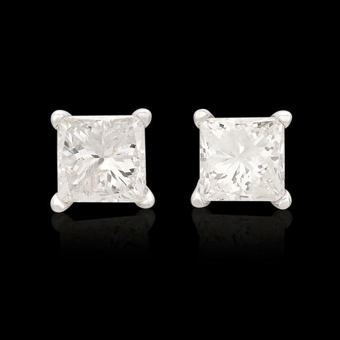 Copy of 1.00 carat Princess Cut Diamond Earrings