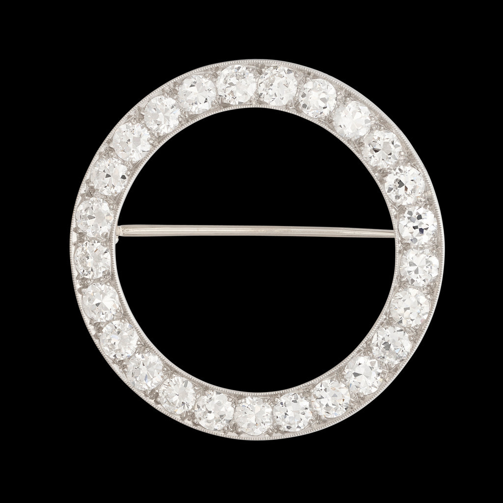 Stunning Antique Platinum Diamond Pin