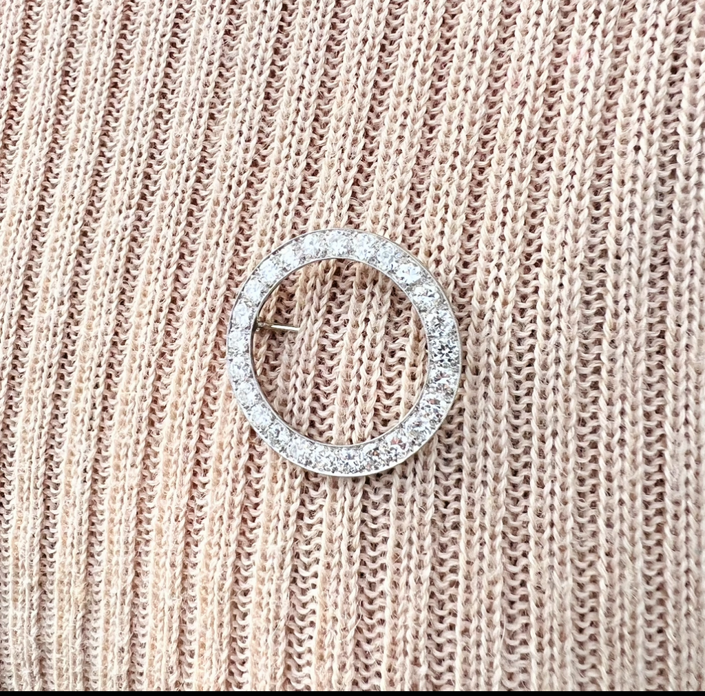 Stunning Antique Platinum Diamond Pin