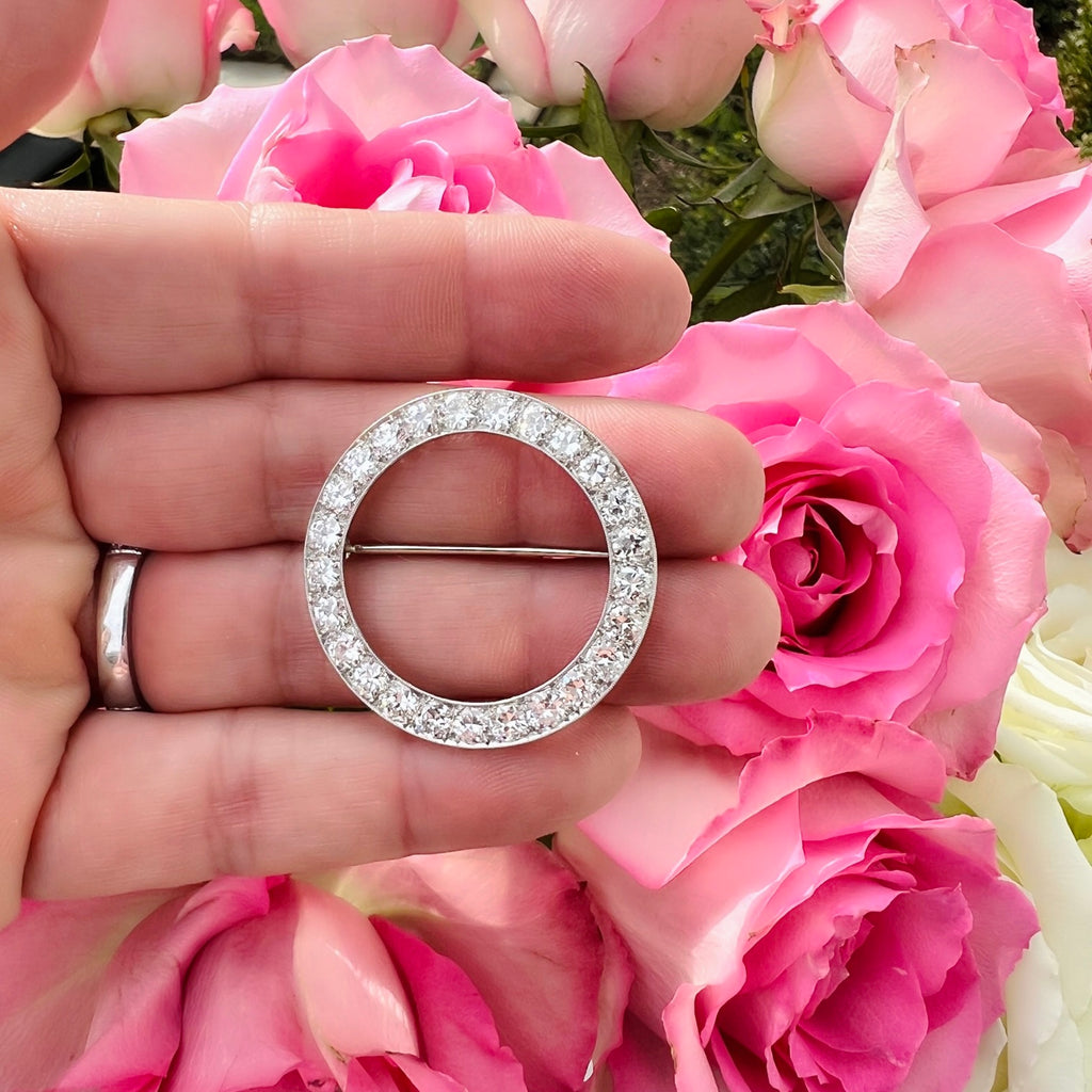 Stunning Antique Platinum Diamond Pin