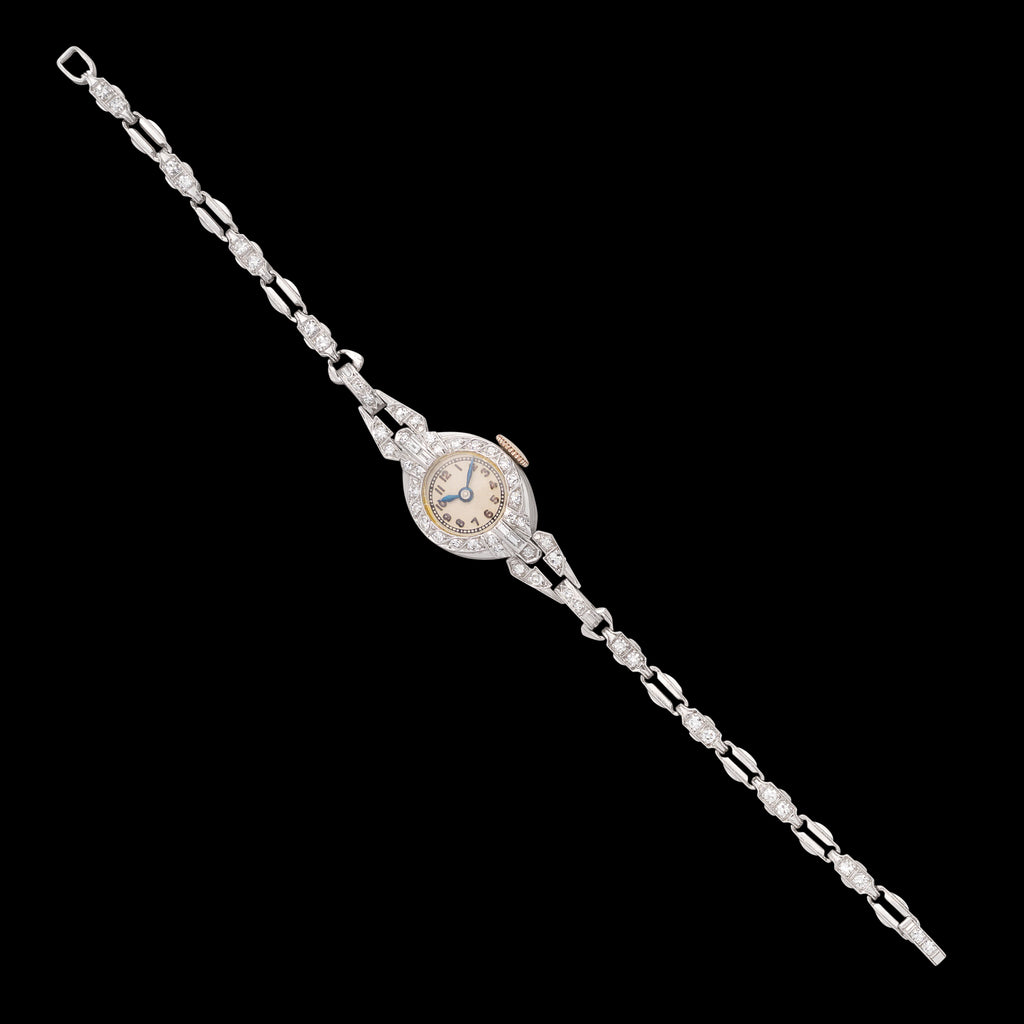 Antique Platinum Diamond Wristwatch