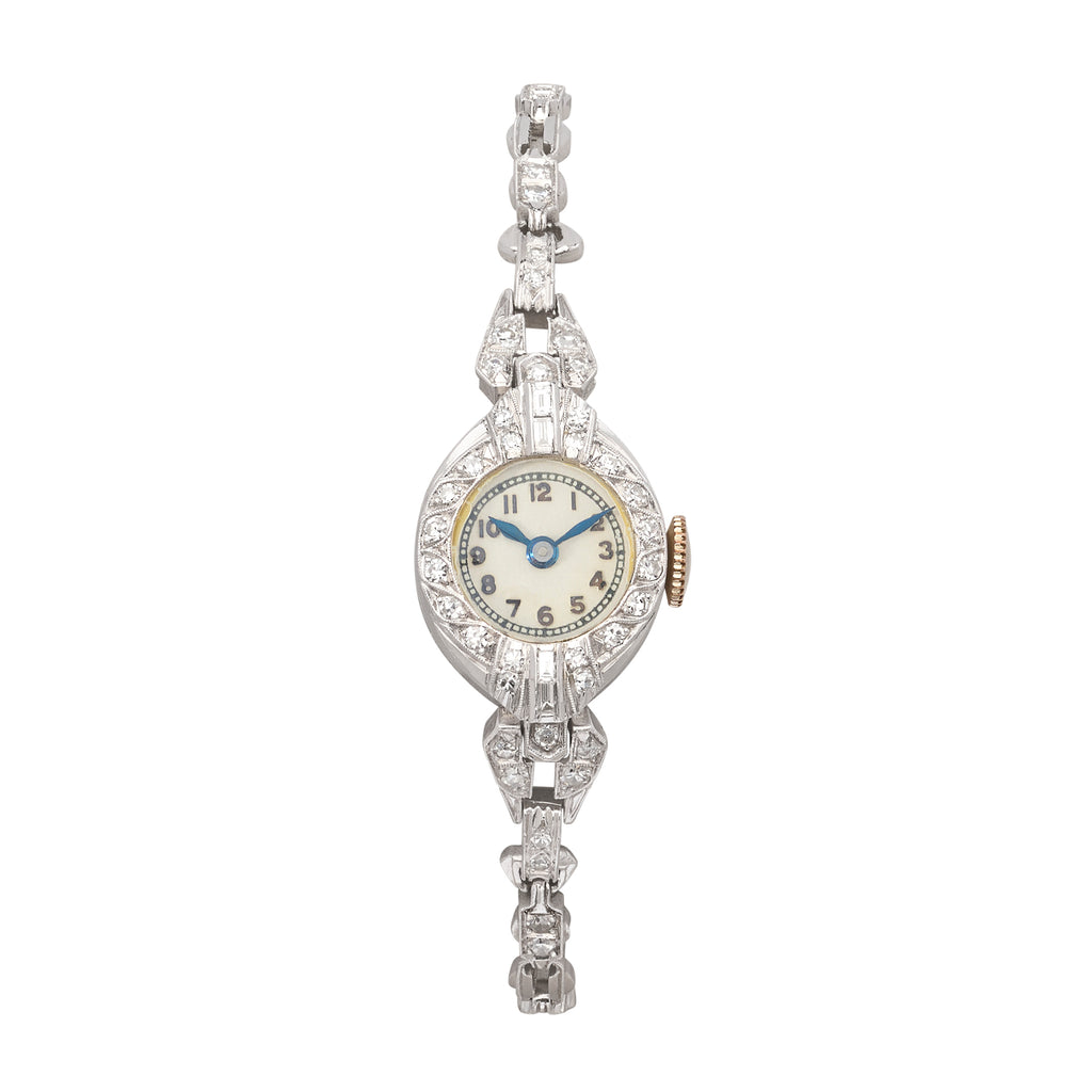 Antique Platinum Diamond Wristwatch