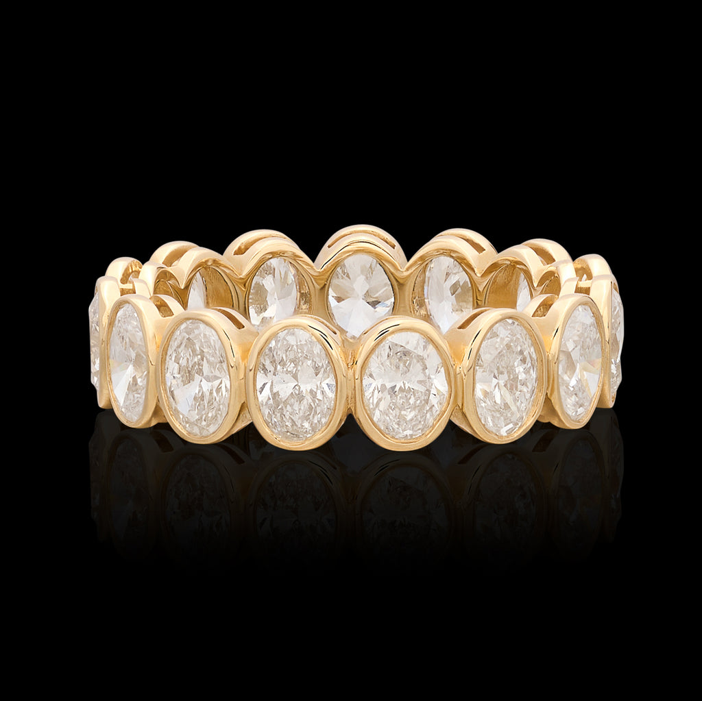 Incredible Yellow Gold Oval Diamond Eternity Band