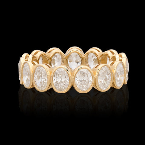 Incredible Yellow Gold Oval Diamond Eternity Band