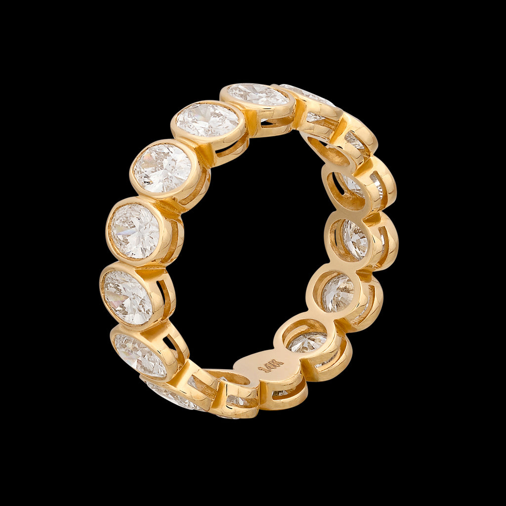 Incredible Yellow Gold Oval Diamond Eternity Band
