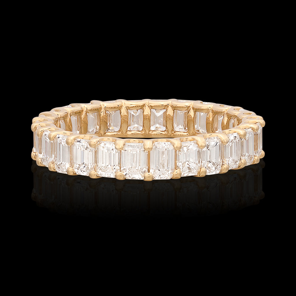 Gorgeous Yellow Gold Emerald Cut Diamond Eternity Band