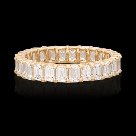 Gorgeous Yellow Gold Emerald Cut Diamond Eternity Band