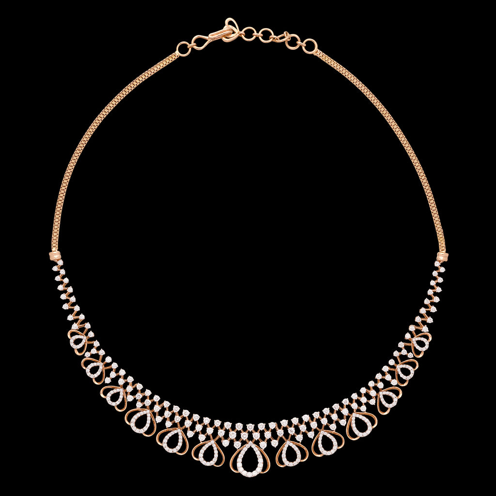 18kt Rose Gold Diamond Choker Necklace