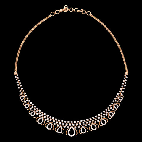 18kt Rose Gold Diamond Choker Necklace