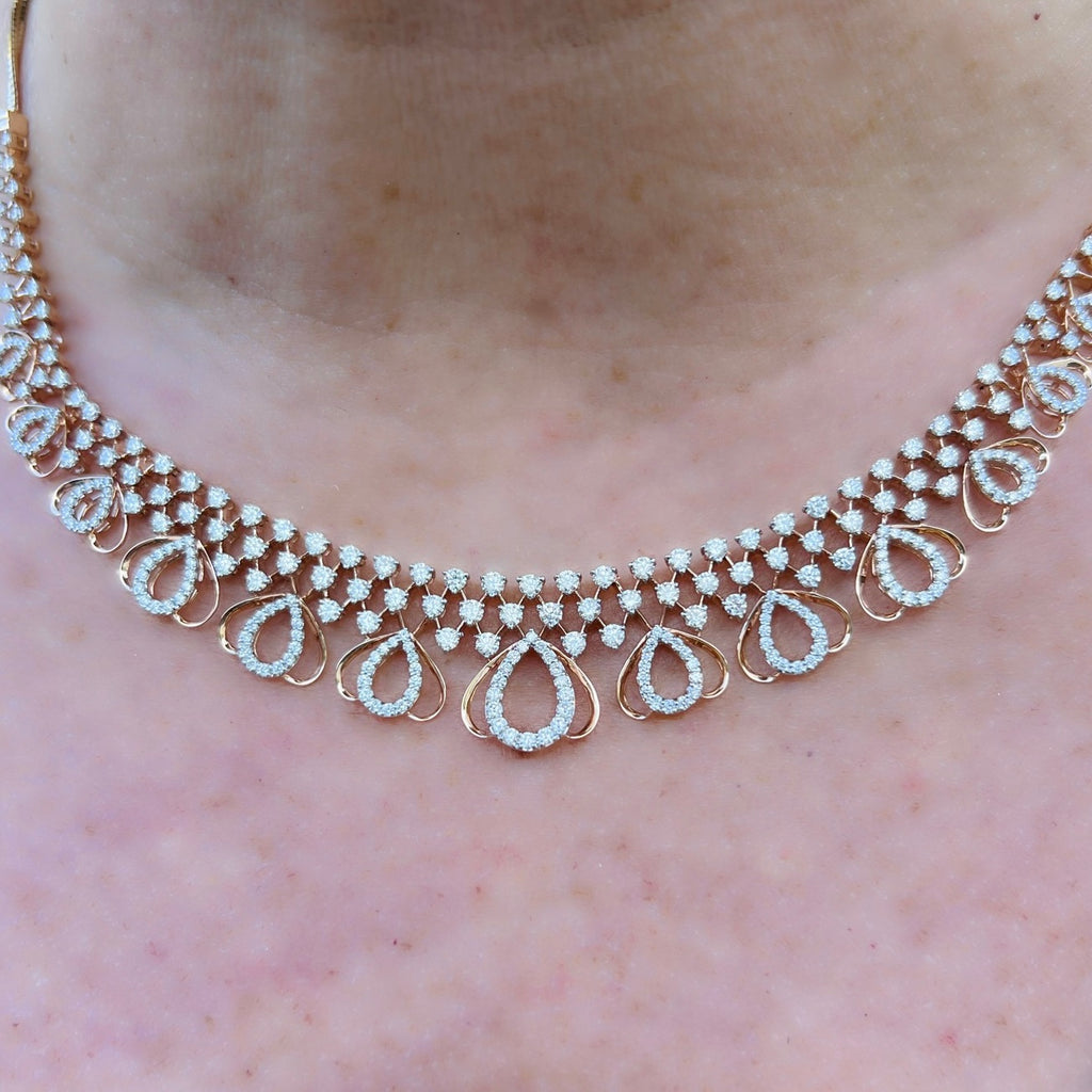 18kt Rose Gold Diamond Choker Necklace