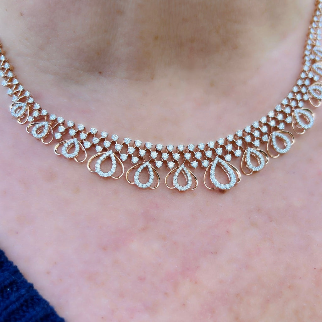 18kt Rose Gold Diamond Choker Necklace