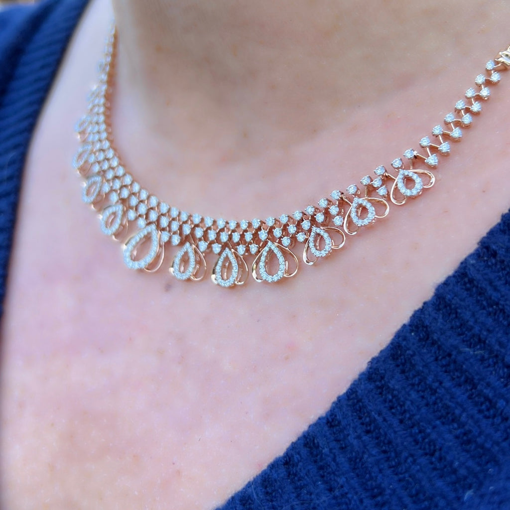 18kt Rose Gold Diamond Choker Necklace