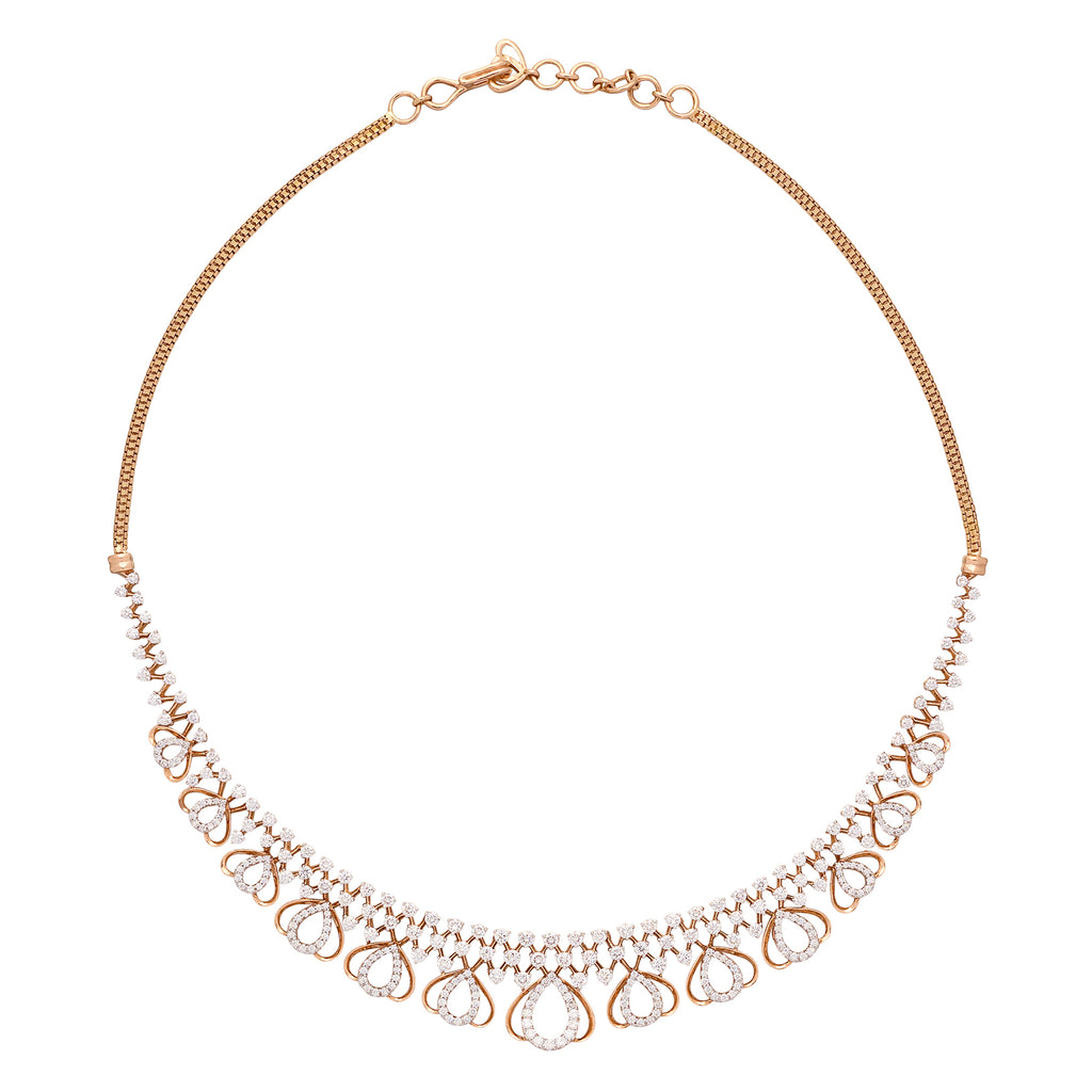 18kt Rose Gold Diamond Choker Necklace