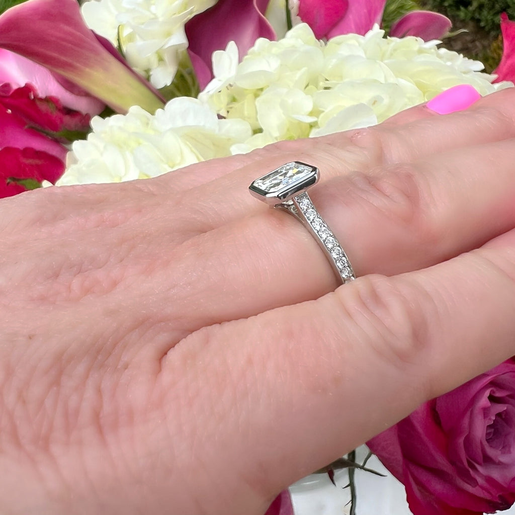 Phenomenal 2.14ct Asscher Cut Platinum Diamond Ring