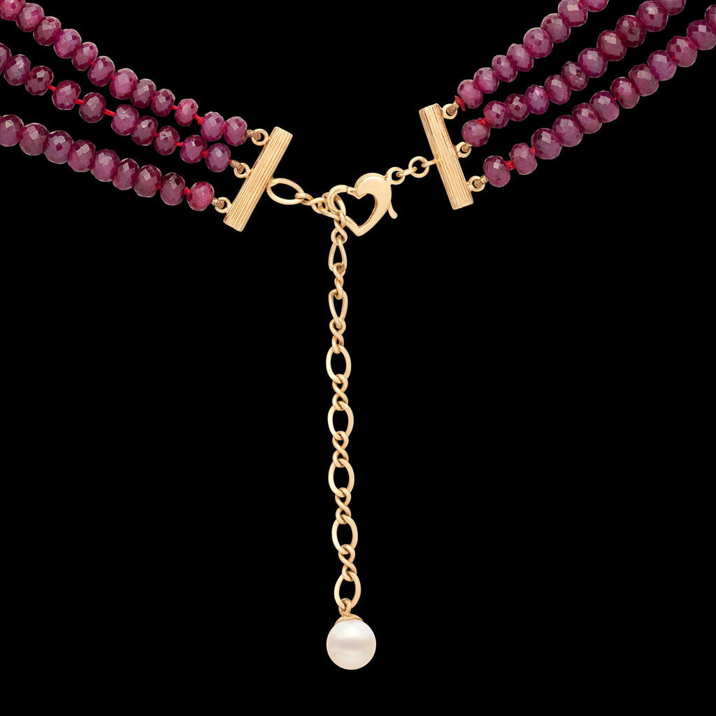542 carat 3-Strand Ruby Necklace