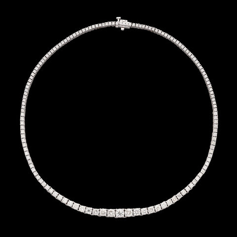 9.48 carat White Gold Diamond Tennis Necklace