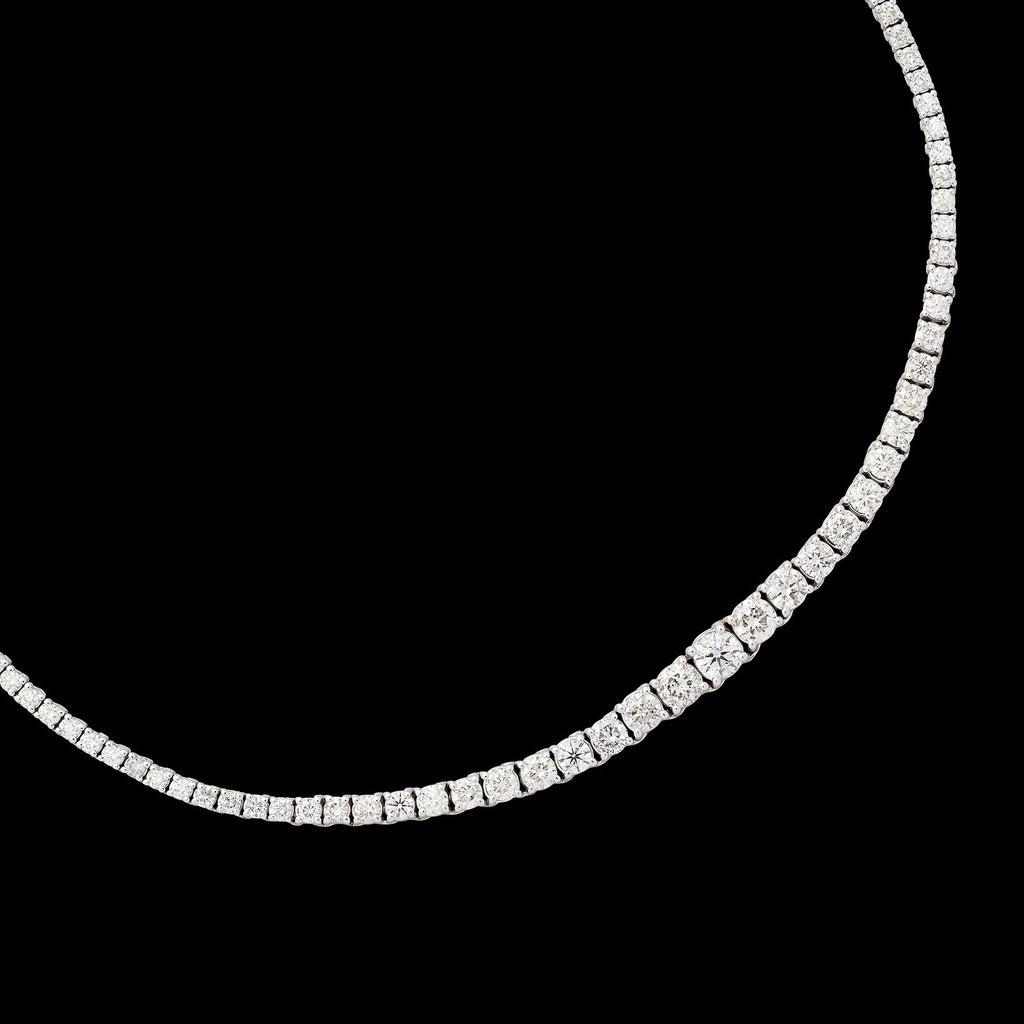 9.48 carat White Gold Diamond Tennis Necklace