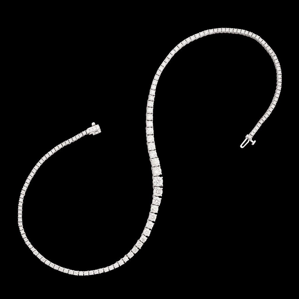 9.48 carat White Gold Diamond Tennis Necklace