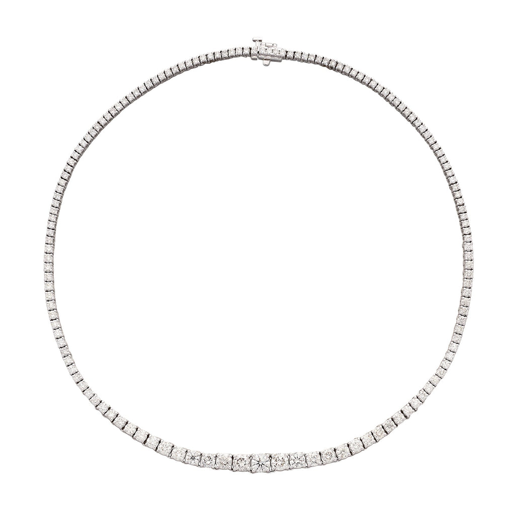 9.48 carat White Gold Diamond Tennis Necklace