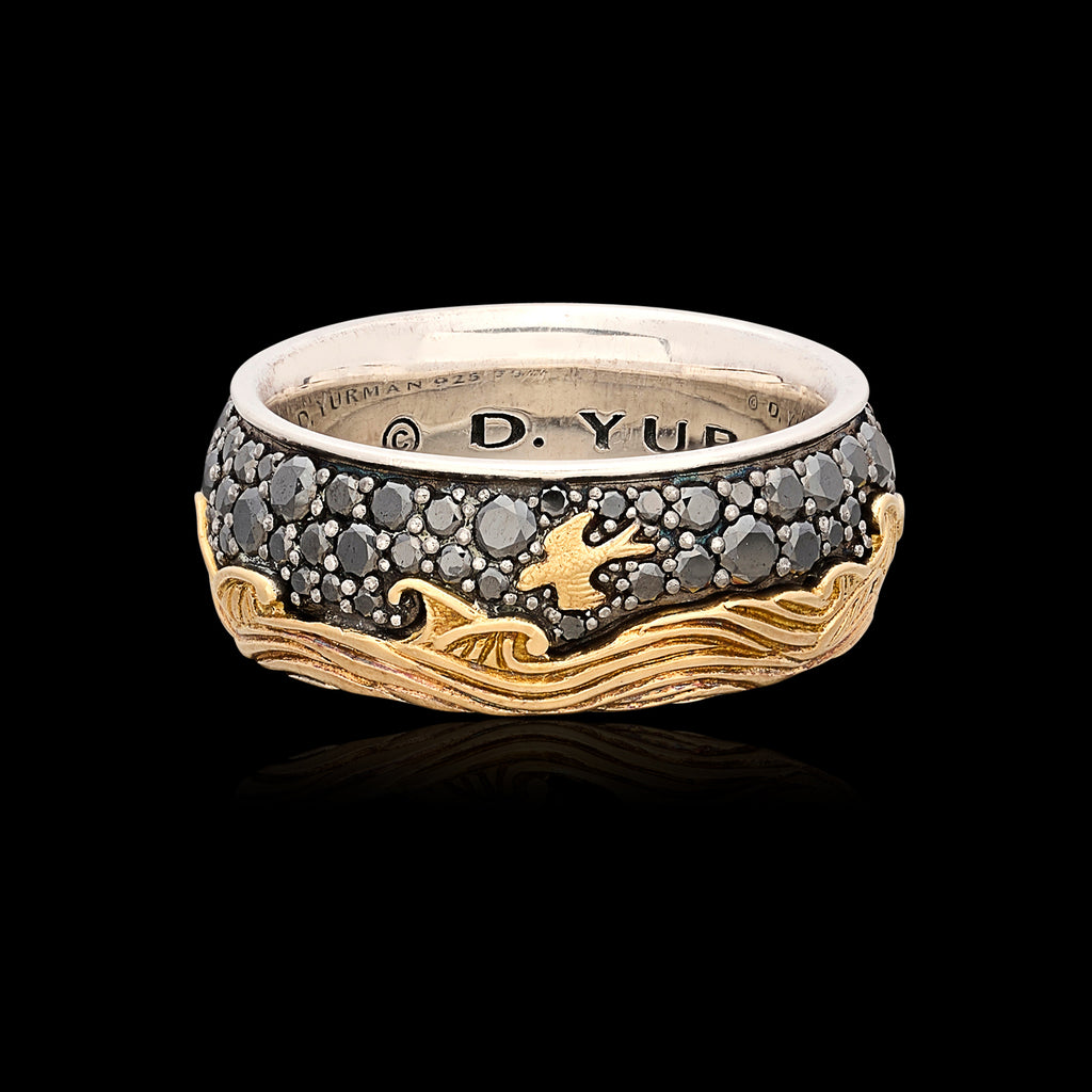 Black Diamond Waves Ring by David Yurman