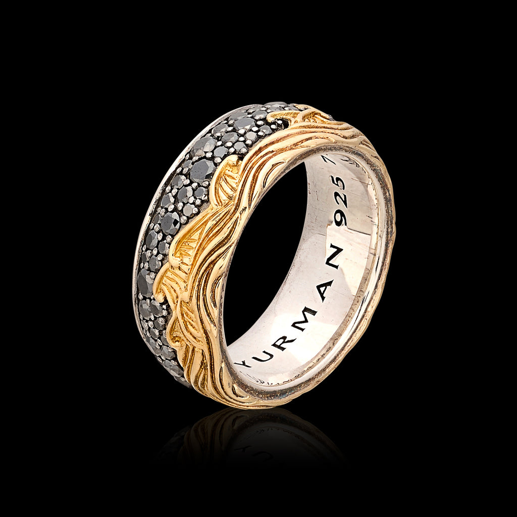 Black Diamond Waves Ring by David Yurman