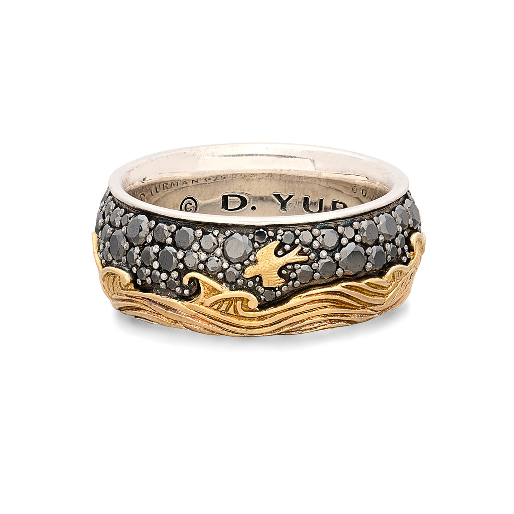 Black Diamond Waves Ring by David Yurman