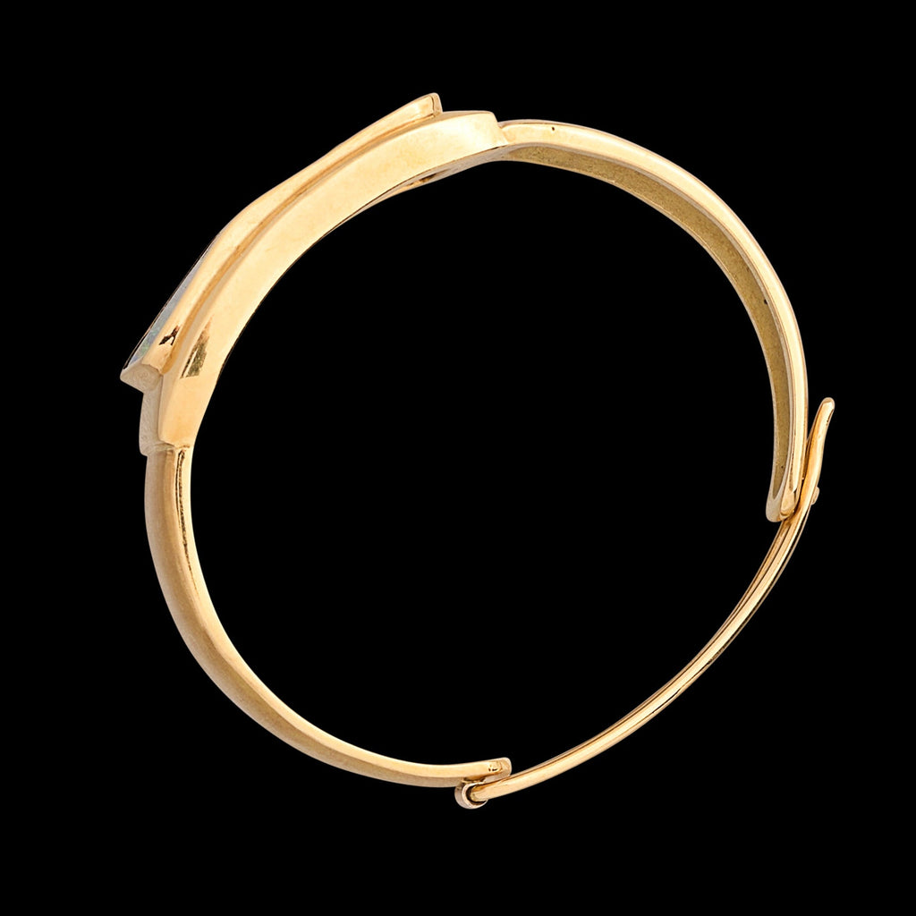 18kt Yellow Gold Australian Opal Bangle Bracelet