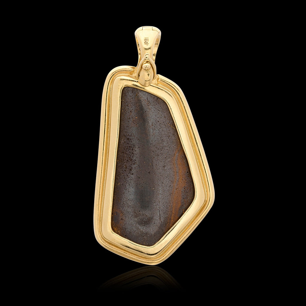 18kt Yellow Gold Australian Opal & Diamond Pendant