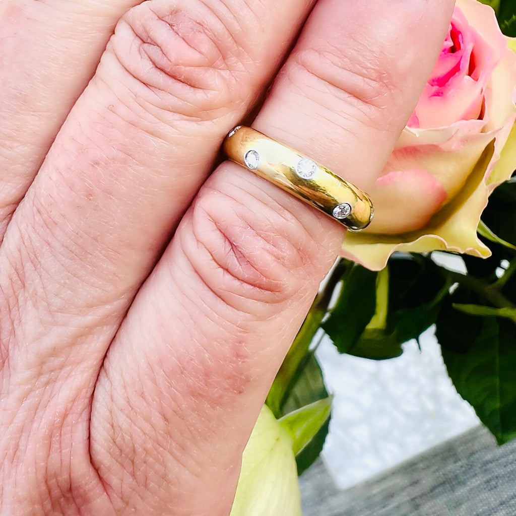 Tiffany & Co. Yellow Gold & Platinum Diamond Band Ring