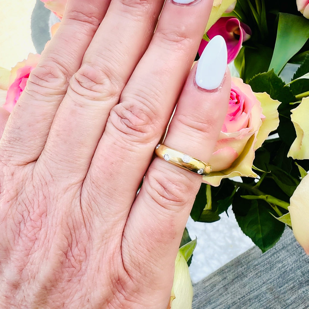 Tiffany & Co. Yellow Gold & Platinum Diamond Band Ring