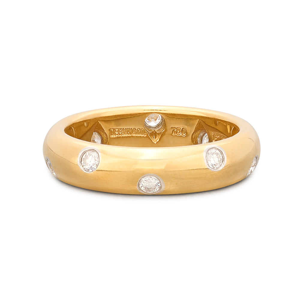 Tiffany & Co. Yellow Gold & Platinum Diamond Band Ring