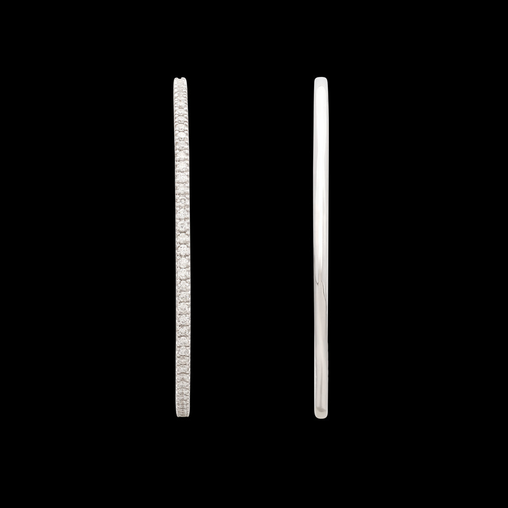 18kt White Gold Large Diamond Hoop Earrings