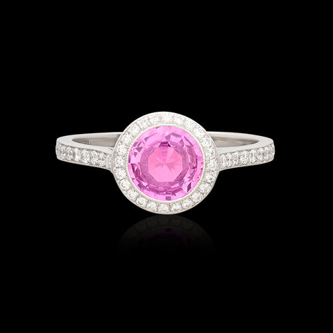 Platinum Pink Sapphire & Diamond Ring by Tiffany & Co.
