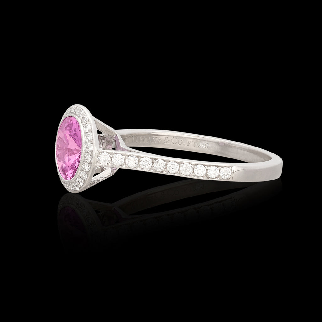 Platinum Pink Sapphire & Diamond Ring by Tiffany & Co.