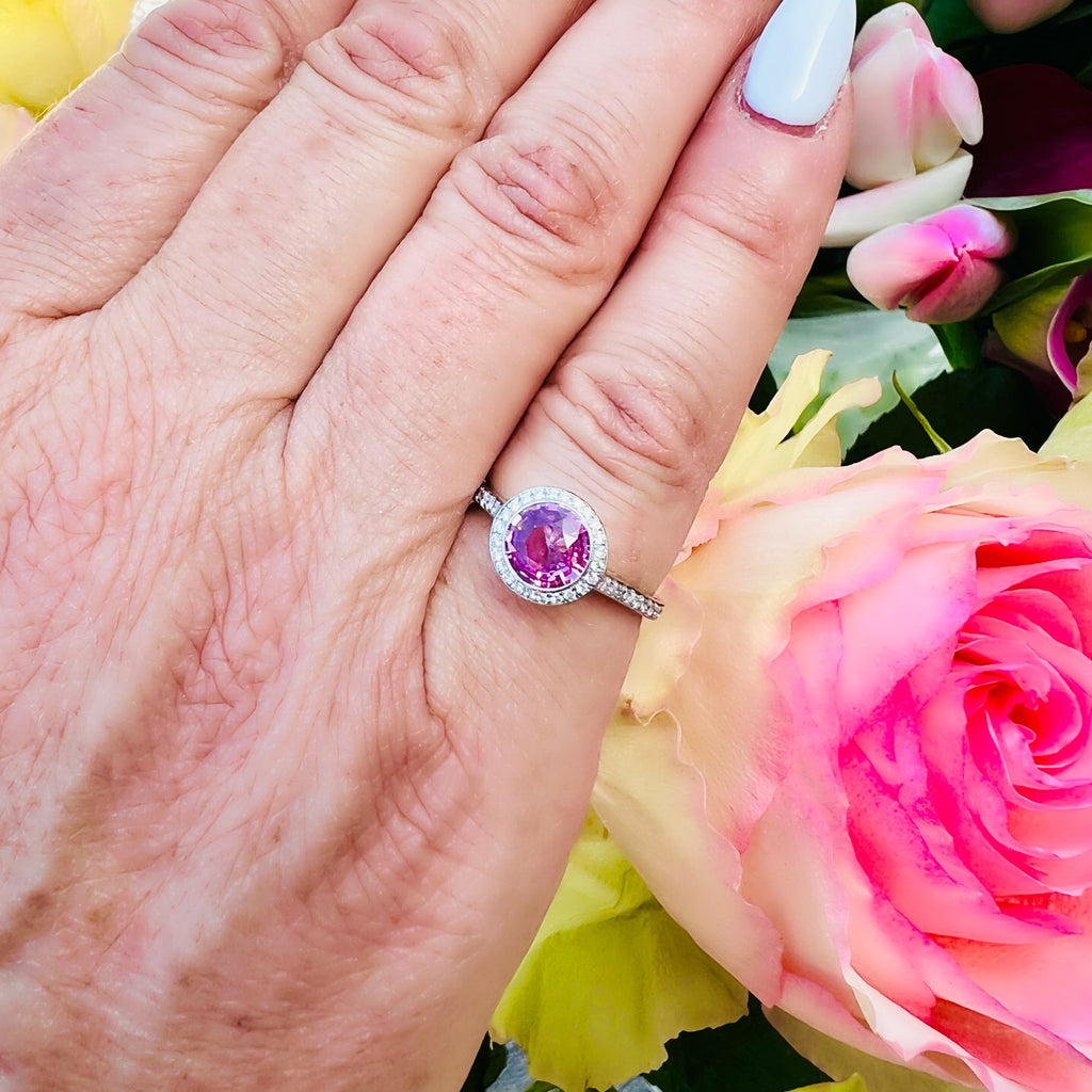 Platinum Pink Sapphire & Diamond Ring by Tiffany & Co.
