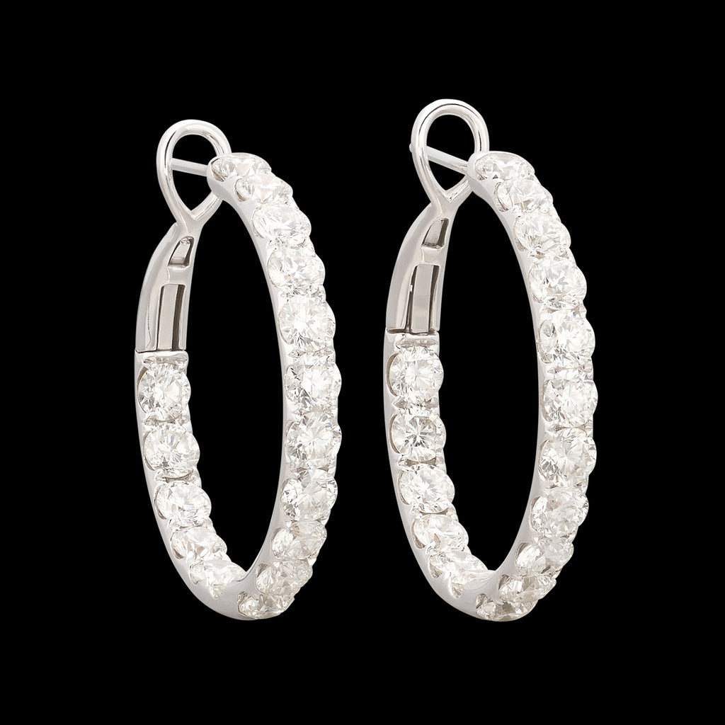 4.40 carat Inside/Out Diamond Hoops