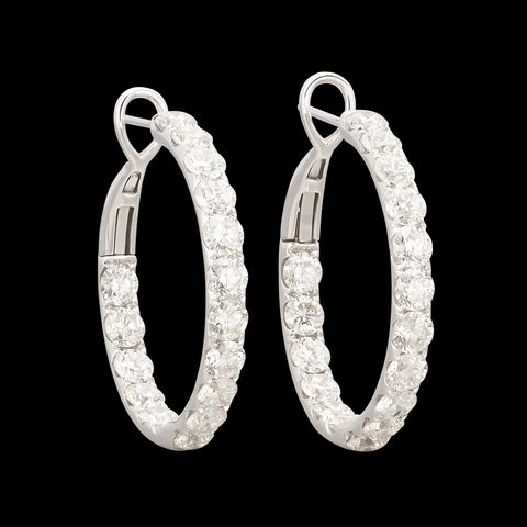 4.40 carat Inside/Out Diamond Hoops