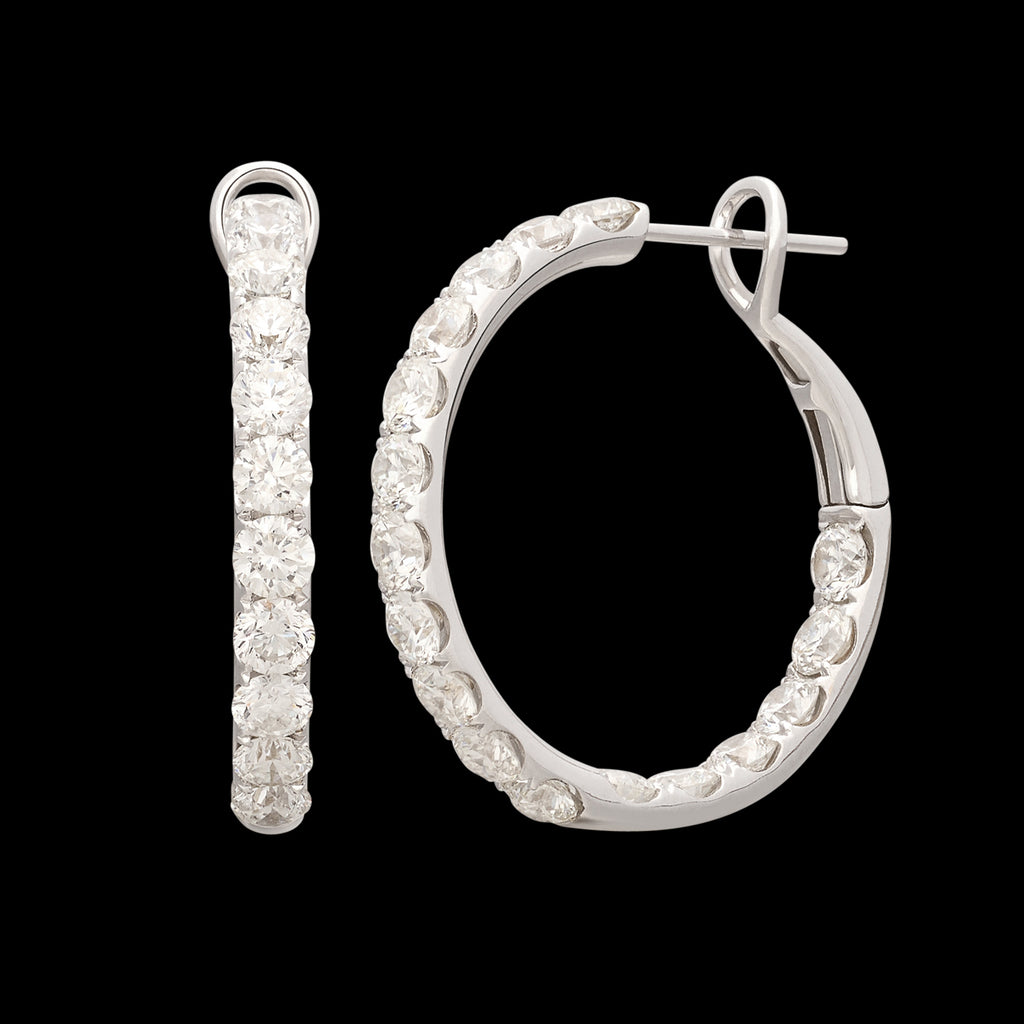 4.40 carat Inside/Out Diamond Hoops