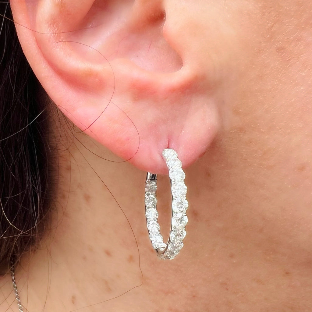 4.40 carat Inside/Out Diamond Hoops