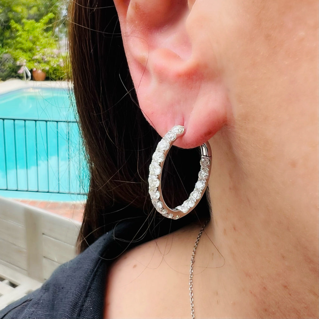 4.40 carat Inside/Out Diamond Hoops